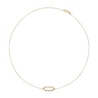 Gold and Diamond Mangueira Solo in Veneziana Chain Necklace