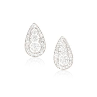 White Gold and Diamond Drop Earrings