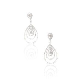 White Gold and Diamond Drop Earrings