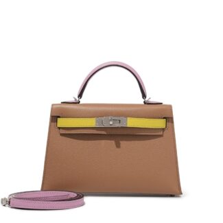 Chai, Lime and Mauve Sylvestre Tri-Color Epsom Mini Kelly II 20 Palladium Hardware, 2022