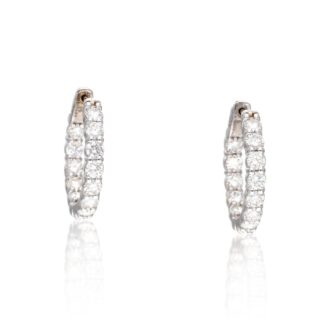 White Gold and 3.00ct Diamond Hoop Earrings