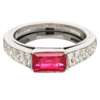 Platinum, 1.75ct Ruby and Diamond Ring